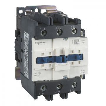 LC1D80W6 TeSys Deca contactor 3P 80A AC-3 <=440V - yardımcı kontak 1NA+1NK - bobin 277V AC 60Hz