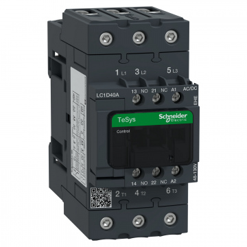LC1D40AEHE TeSys Deca Kontaktör,3P(3NO),AC-3/AC-3e/<=440V 40A,48-130V AC/DC Bobinli,EverLink Bağlantılı