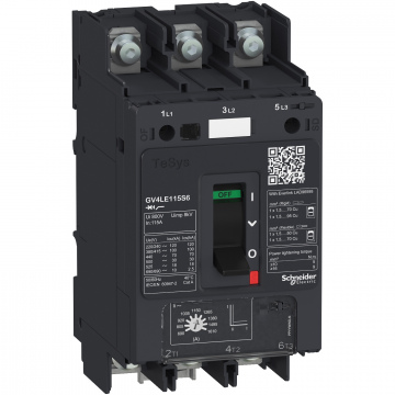 GV4LE80S6 Motor devre kesici, TeSys GV4, 3P, 80A, Icu 100kA, manyetik, pabuçlu terminaller