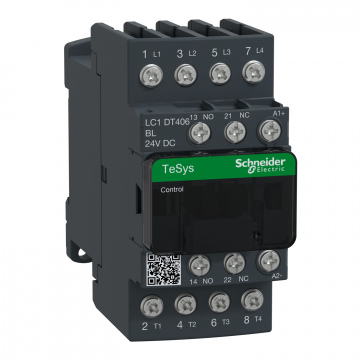 LC1DT406BL TeSys D kontaktör - 4P(4 NA) - AC-1 - <= 440 V 40 A - 24 V DC düşük tükt bobini
