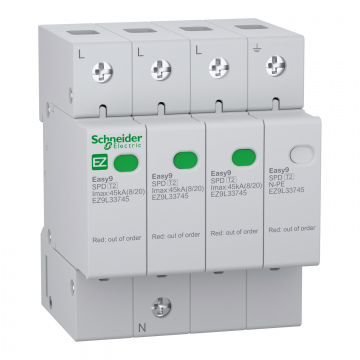 EZ9L33745 "Parafudr Easy9 - 3P + N - 400 V - 45000 A".