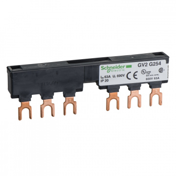 GV2G254 TeSys GV2, TeSys D ve K ve U - Komb Busbar - 63 A - 2 Dağıtım Kutusu - 54 mm Aralık.