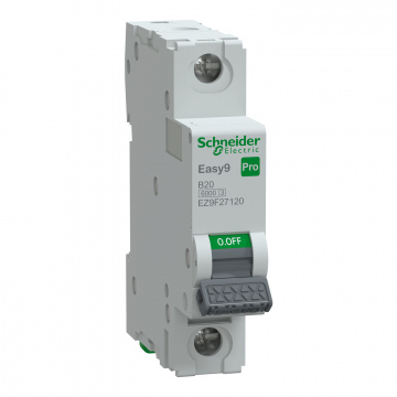 EZ9F27120 Otomatik Sigorta, Easy9 Pro, 6kA, B-Eğrisi, 1-Kutup, 20A.
