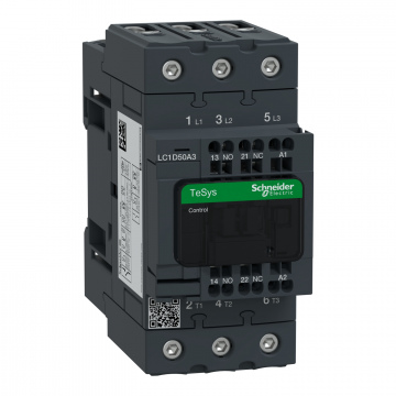 LC1D50A3E7 TeSys D kontaktör - 3P(3 NA) - AC-3 - <= 440 V 50 A - 48 V AC 50/60 Hz bobin
