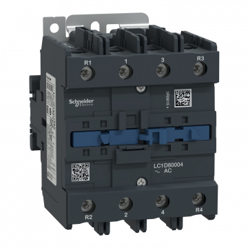 LC1D80004V7 TeSys D kontaktör - 4P(4 NA) - AC-1 - <= 440 V 125 A - 400 V AC 50/60 Hz bobin