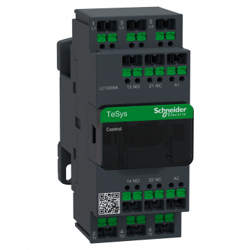 LC1D09AR7 Kontaktör, TeSys Deca, 3P(3NA), AC-3/3e, <=440V, 9A, 440V AC 50/60Hz bobin, snap-in terminaller