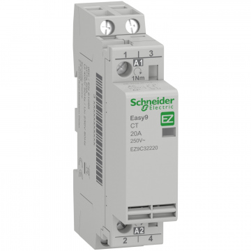 EZ9C32220 Sessiz Kontaktör, Easy9, 20A, 2NO Kontak, 230..240VAC, 50HZ
