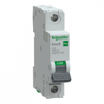 EZ9F57125 Otomatik Sigorta, Easy9 Pro, 6kA, C-Eğrisi, 1-Kutup, 25A.