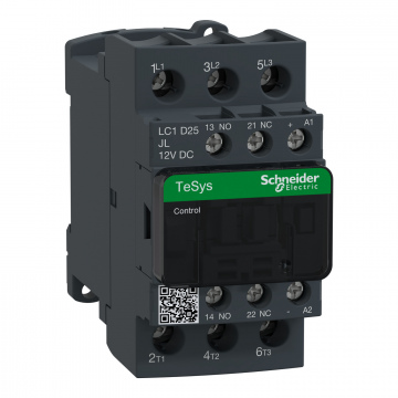 LC1D25JL TeSys D kontaktör - 3P(3 NA) - AC-3 - <= 440 V 25 A - 12 V DC bobin