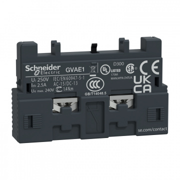 GVAE1 TeSys GV2 ve GV3 - yardımcı kontak - 1 NA/NK.