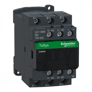 LC1D09SD TeSys D kontaktör - 3P(3 NA) - AC-3 - <= 440 V 9 A - 72 V DC bobin