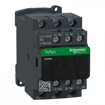 LC1D12FD TeSys D Kontaktör - 3P (3 NA) - AC-3 - <= 440 V 12 A - 110 V DC Bobin