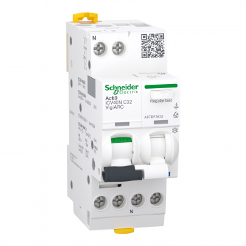 A9TDF3632 Ark Hatası Algılama RCBO, Acti9 iCV40N ARC, 1P+N, 32A, C curve, 30mA, type A-SI, 6000A