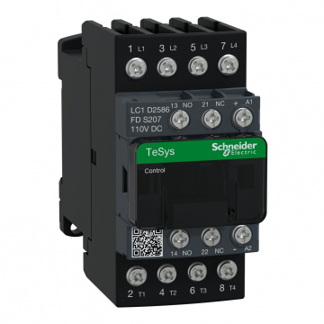 LC1D2586FDS207 TeSys Deca Kontaktör S207,4P(2NO+2NC),AC-1 40A <=440V, 110V DC Bobinli