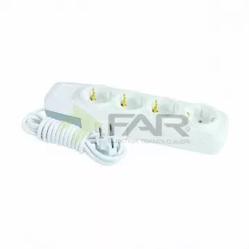 FAR 4'Lü Grup Priz 2 Metre Kablolu
