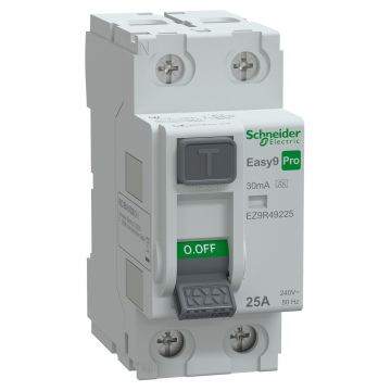 EZ9R49225 Kaçak Akım Koruma Rölesi, Easy9 Pro, A Tipi, 30mA, 2-Kutup, 25A