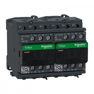 LC2D18BL TeSys D dönüşlü kontaktör - 3P(3 NA) - AC-3 - <= 440 V 18 A - 24 V DC bobin