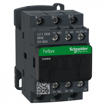LC1D09BNE kontaktör TeSys Deca 3P 9A AC-3 440V'a kadar bobin 24-60V AC/DC