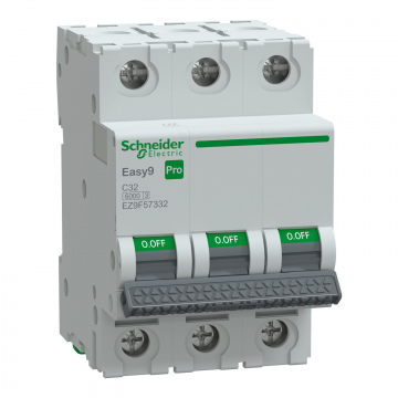 EZ9F57332 Otomatik Sigorta, Easy9 Pro, 6kA, C-Eğrisi, 3-Kutup, 32A.